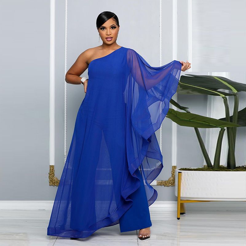 💟Rochie casual și elegantă cu un singur umăr cu patchwork✨✨-12