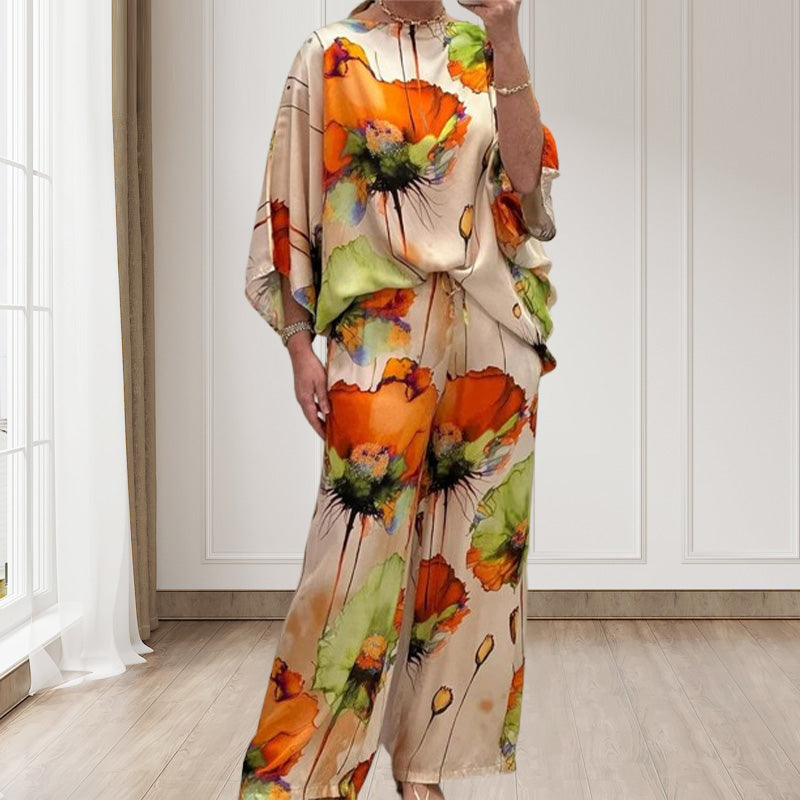 🌸Salopetă exotică, confortabilă și elegantă, cu decolteu rotund și imprimeu✨-1