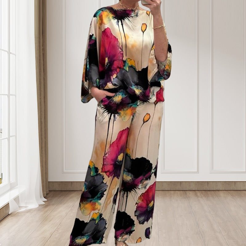 🌸Salopetă exotică, confortabilă și elegantă, cu decolteu rotund și imprimeu✨-5