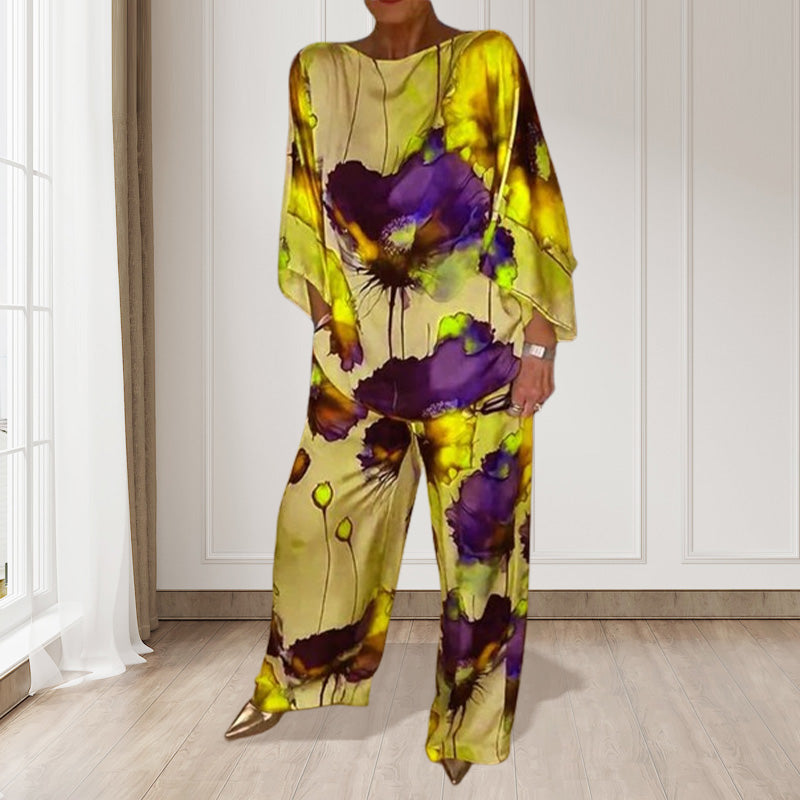 🌸Salopetă exotică, confortabilă și elegantă, cu decolteu rotund și imprimeu✨-7