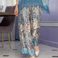 🦋🌸 Top lejer și pantaloni imprimați✨-5