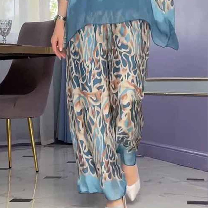 🦋🌸 Top lejer și pantaloni imprimați✨-5