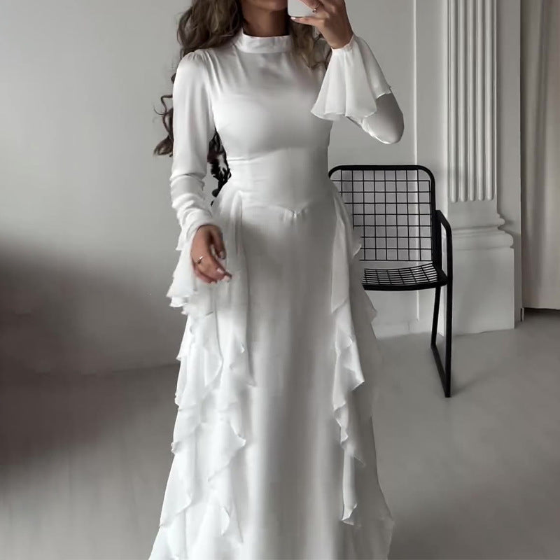 【✨Eleganță supremă】👗Rochie cu mânecă evazată-1