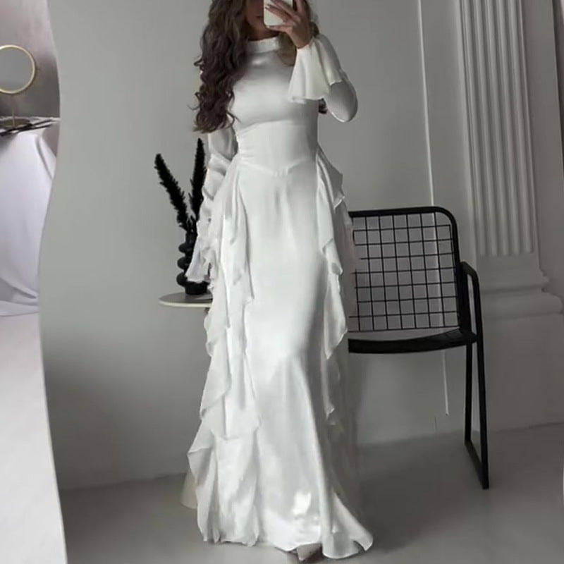 【✨Eleganță supremă】👗Rochie cu mânecă evazată-3