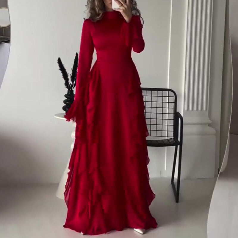 【✨Eleganță supremă】👗Rochie cu mânecă evazată-4