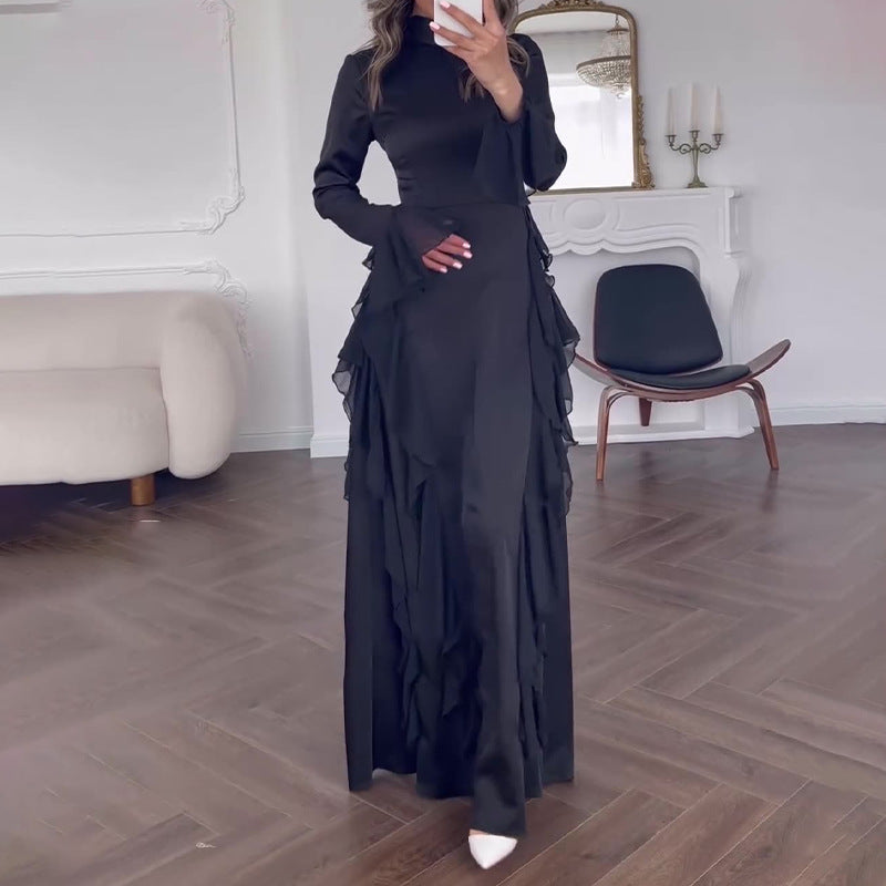 【✨Eleganță supremă】👗Rochie cu mânecă evazată-5