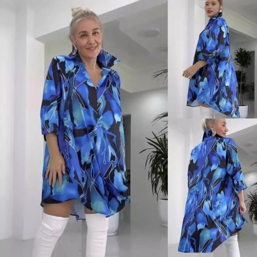 🌟Rochie la modă cu revere și decolteu în V🌟-1