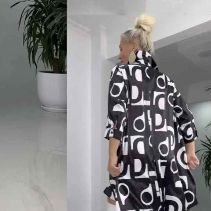 🌟Rochie la modă cu revere și decolteu în V🌟-6
