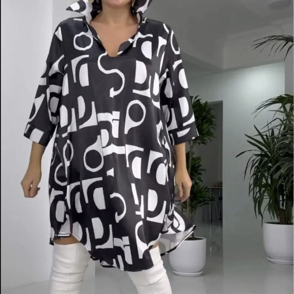 🌟Rochie la modă cu revere și decolteu în V🌟-5