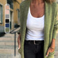 Pulover casual cu mâneci lungi tricotat cu fața deschisă pentru femei