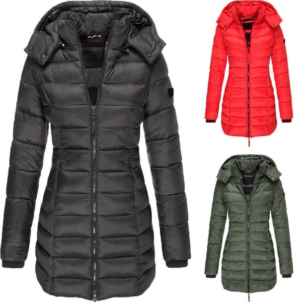 💖Femei de iarna bumbac jumătate Coat cald cu glugă Jacket🎁-5