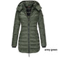 💖Femei de iarna bumbac jumătate Coat cald cu glugă Jacket🎁-4