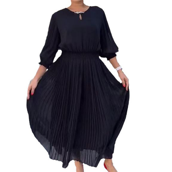 💝Rochie la modă cu gât rotund-6