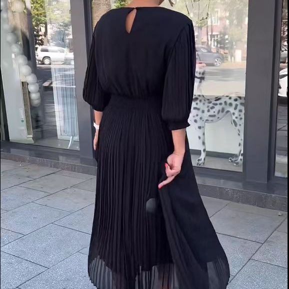 💝Rochie la modă cu gât rotund-2