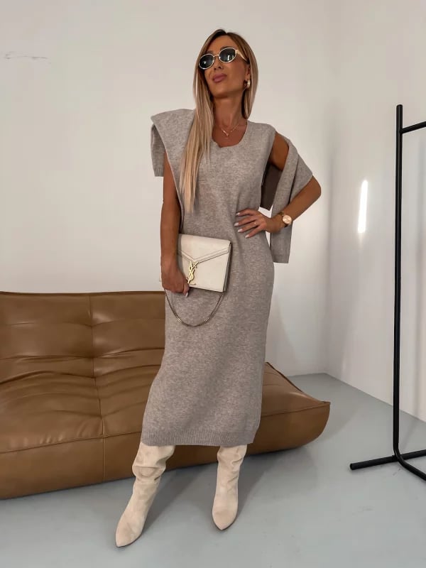 ✨Elegant și încrezător - 💃Set rochie tricotată-2