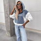 💕Femeii Stratificat Hoodie Denim Jacket cu cordon-4