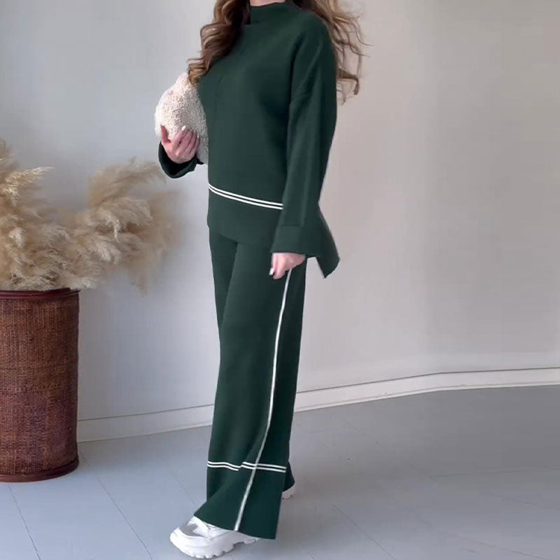 🍁Suită casual tricotată pentru femei cu pantaloni Micro Flare-1