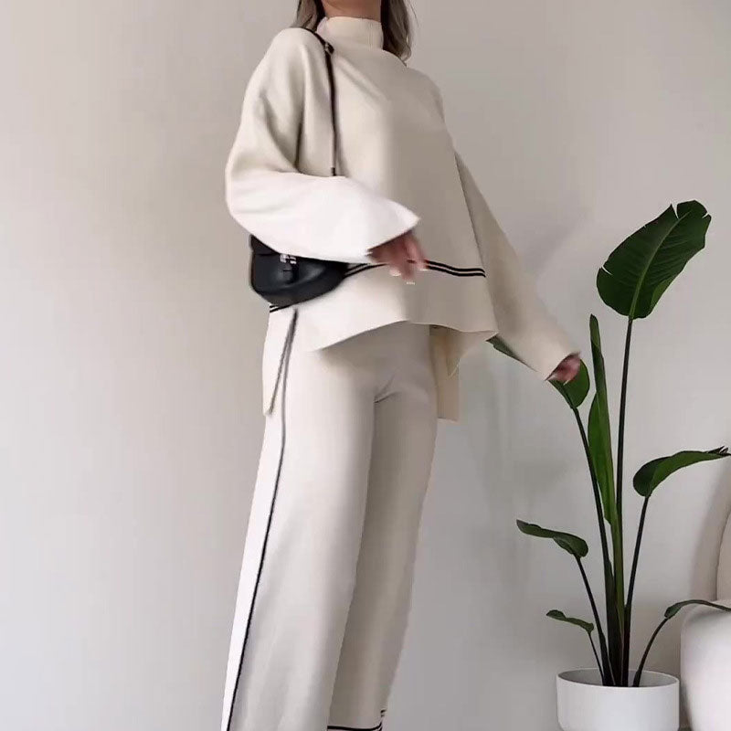 🍁Suită casual tricotată pentru femei cu pantaloni Micro Flare-4