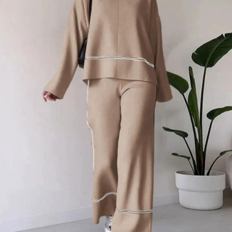 🍁Suită casual tricotată pentru femei cu pantaloni Micro Flare-6