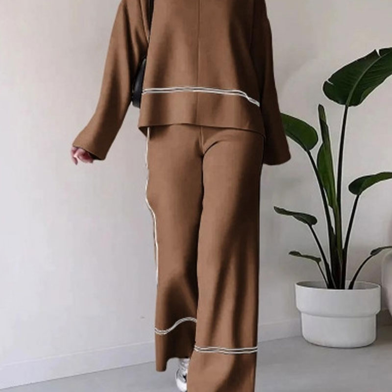 🍁Suită casual tricotată pentru femei cu pantaloni Micro Flare-5