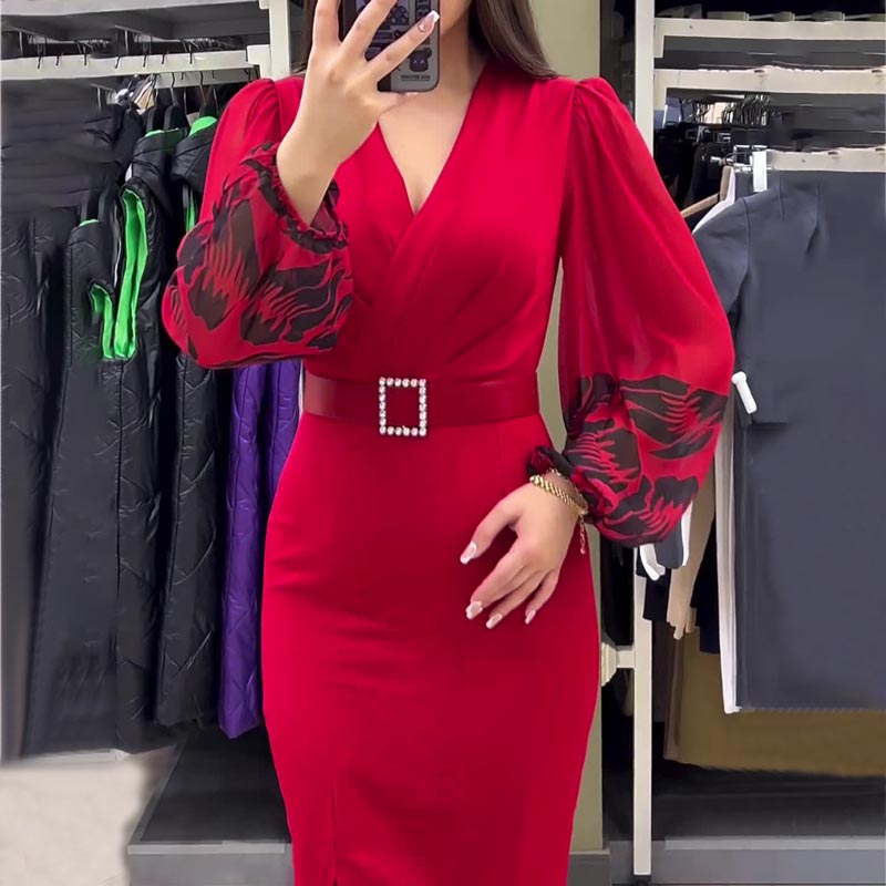 👗  Rochie pentru femei cu decolteu în V-5