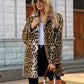 ❄️Zimné Specials❄️Women je módne Leopard tlač teplé Faux kožušiny strednej dĺžky kabát