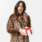 ❄️Zimné Specials❄️Women je módne Leopard tlač teplé Faux kožušiny strednej dĺžky kabát
