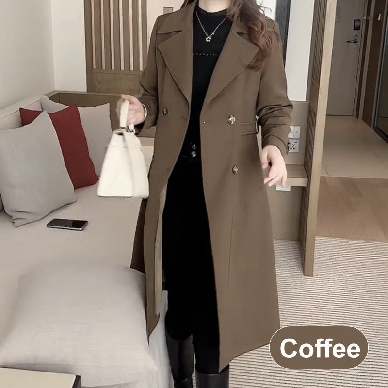 🔥Trench elegant pentru femei, căptușit cu pluș-11