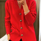 ✨ Cardigan de iarnă casual pentru femei din lână simplă cu nasturi