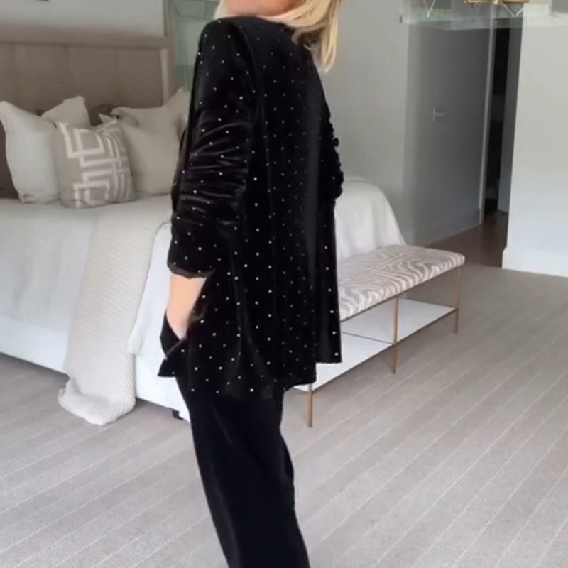 ✨Blazer din catifea cu diamante-6