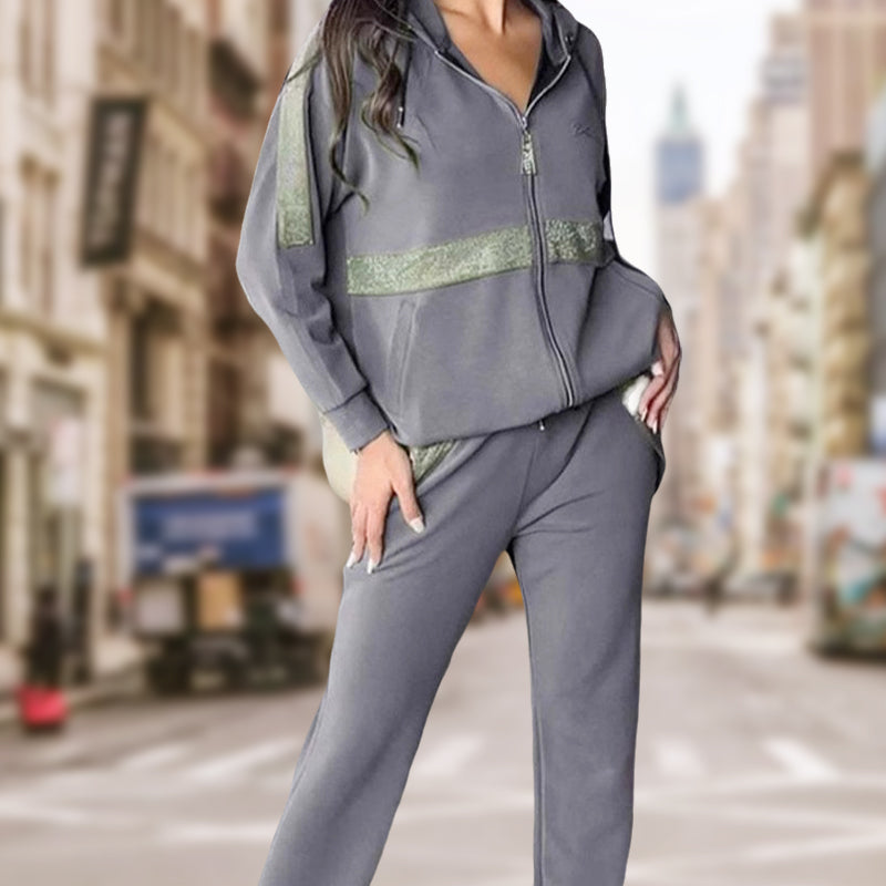 Set 2 piese casual de culoare solidă-3