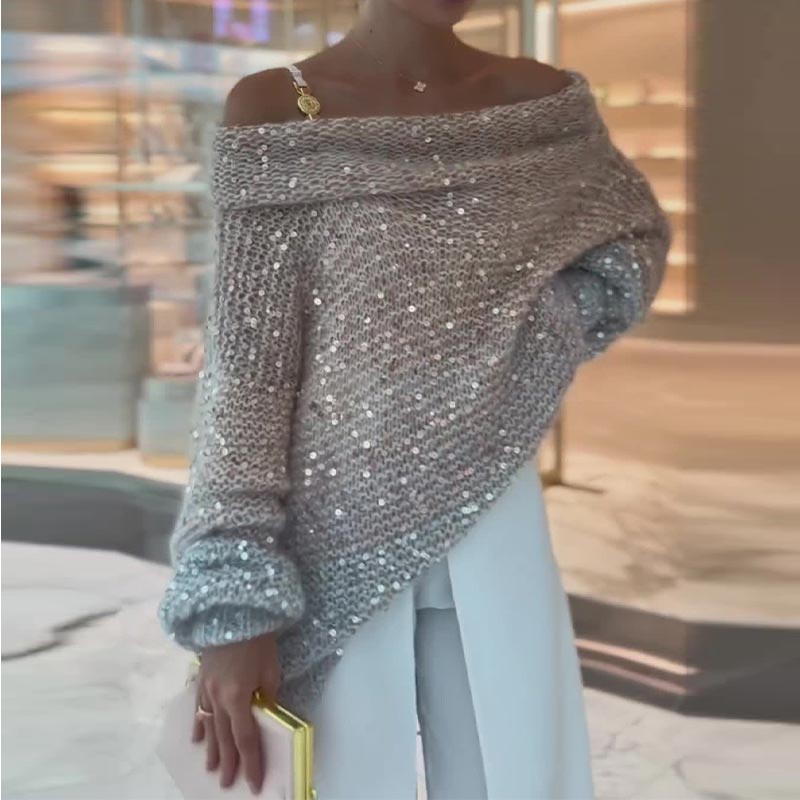 🛍️Pulover de femei fără umăr Cosy Loose-4