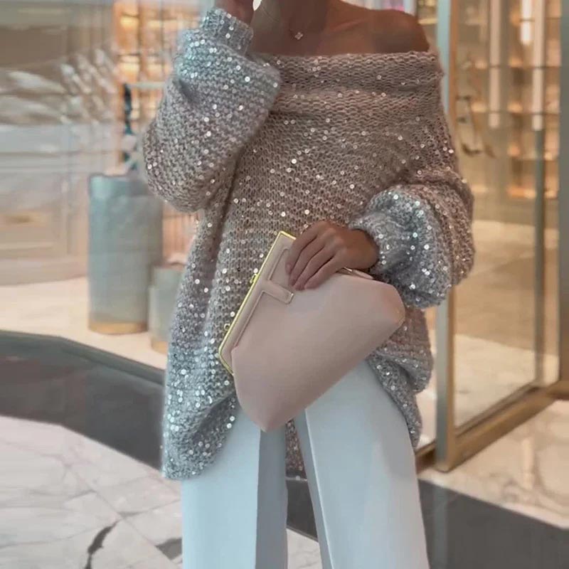 🛍️Pulover de femei fără umăr Cosy Loose-8