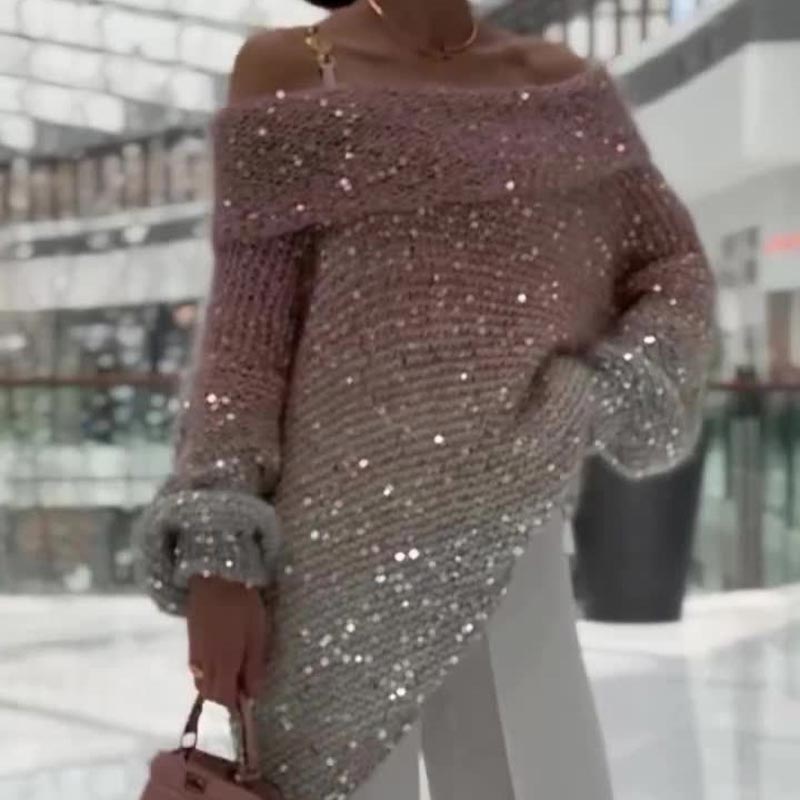 🛍️Pulover de femei fără umăr Cosy Loose-3