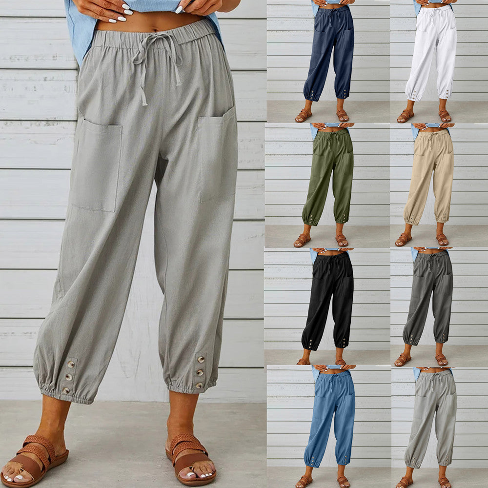 ✨Pantaloni din bumbac pentru femei, cu croi drept și croială lejeră-9