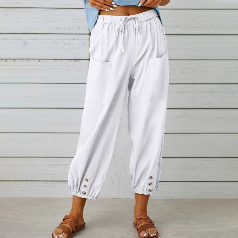 ✨Pantaloni din bumbac pentru femei, cu croi drept și croială lejeră-11