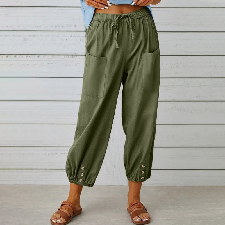 ✨Pantaloni din bumbac pentru femei, cu croi drept și croială lejeră-12