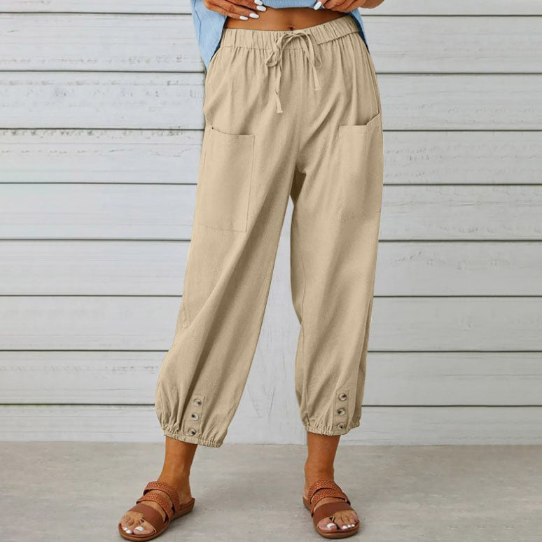 ✨Pantaloni din bumbac pentru femei, cu croi drept și croială lejeră-14