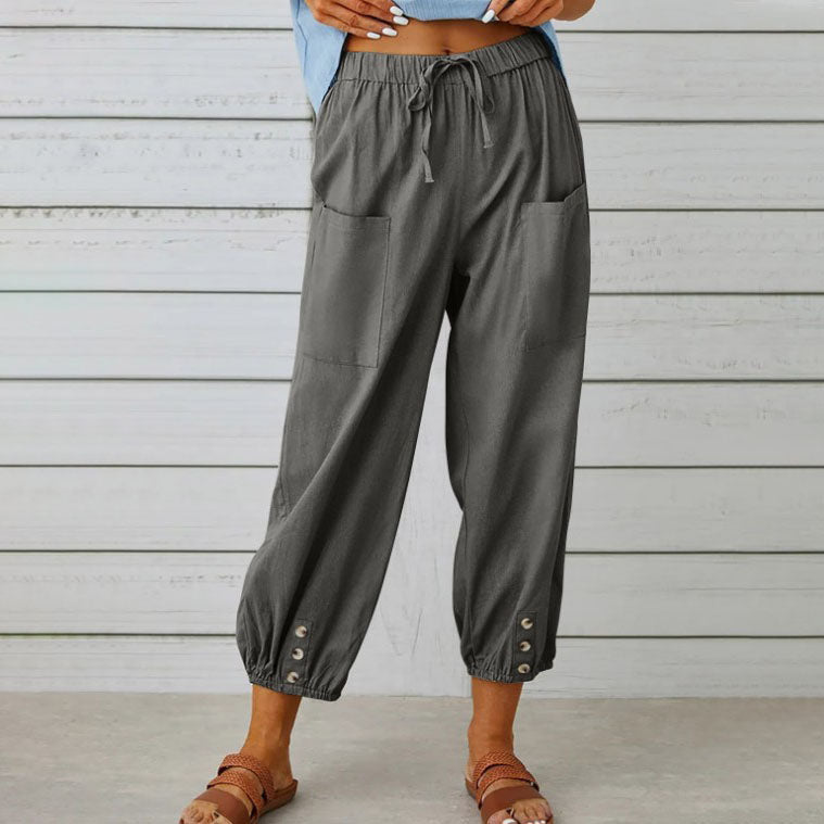 ✨Pantaloni din bumbac pentru femei, cu croi drept și croială lejeră-16
