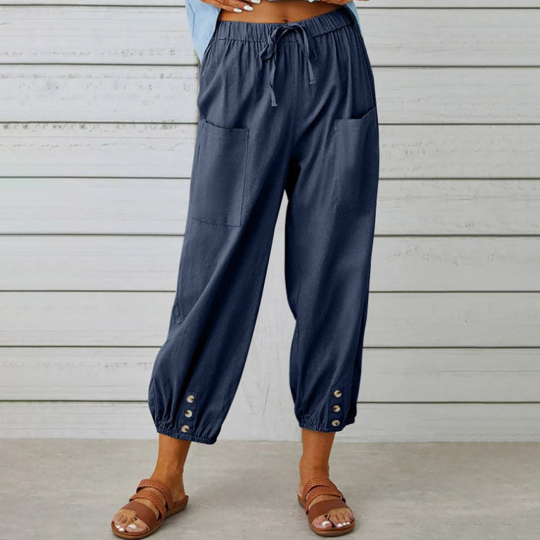 ✨Pantaloni din bumbac pentru femei, cu croi drept și croială lejeră-18