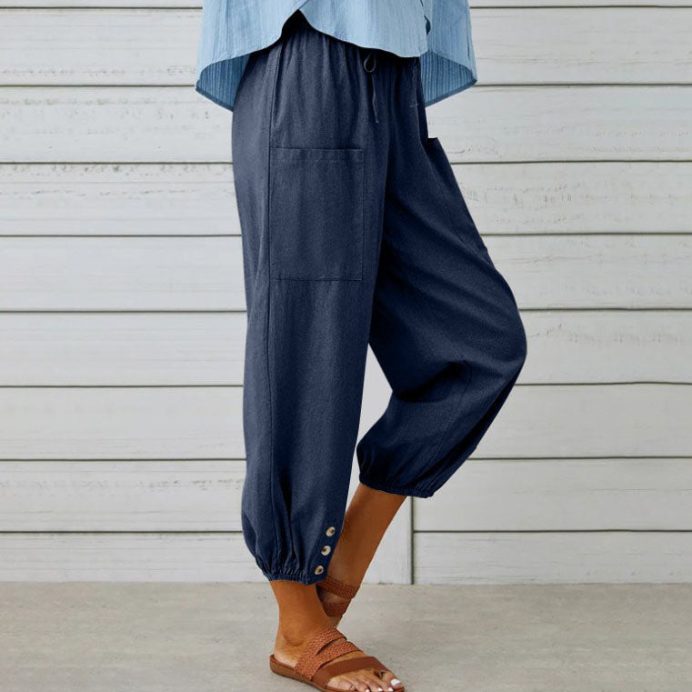 ✨Pantaloni din bumbac pentru femei, cu croi drept și croială lejeră-19