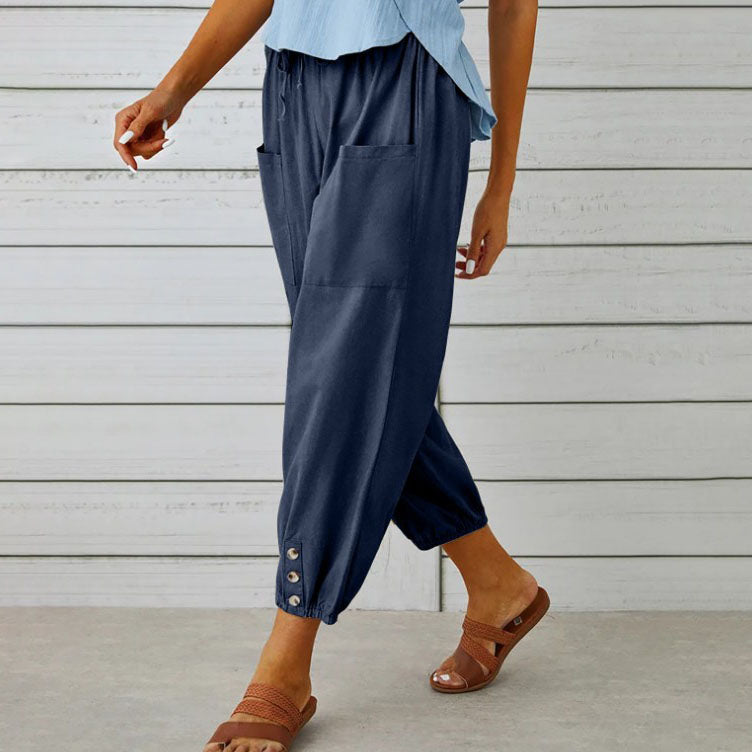 ✨Pantaloni din bumbac pentru femei, cu croi drept și croială lejeră-21