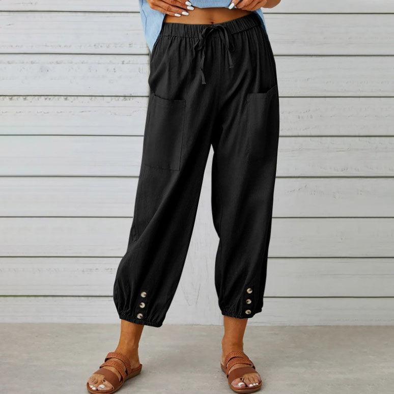 ✨Pantaloni din bumbac pentru femei, cu croi drept și croială lejeră-25
