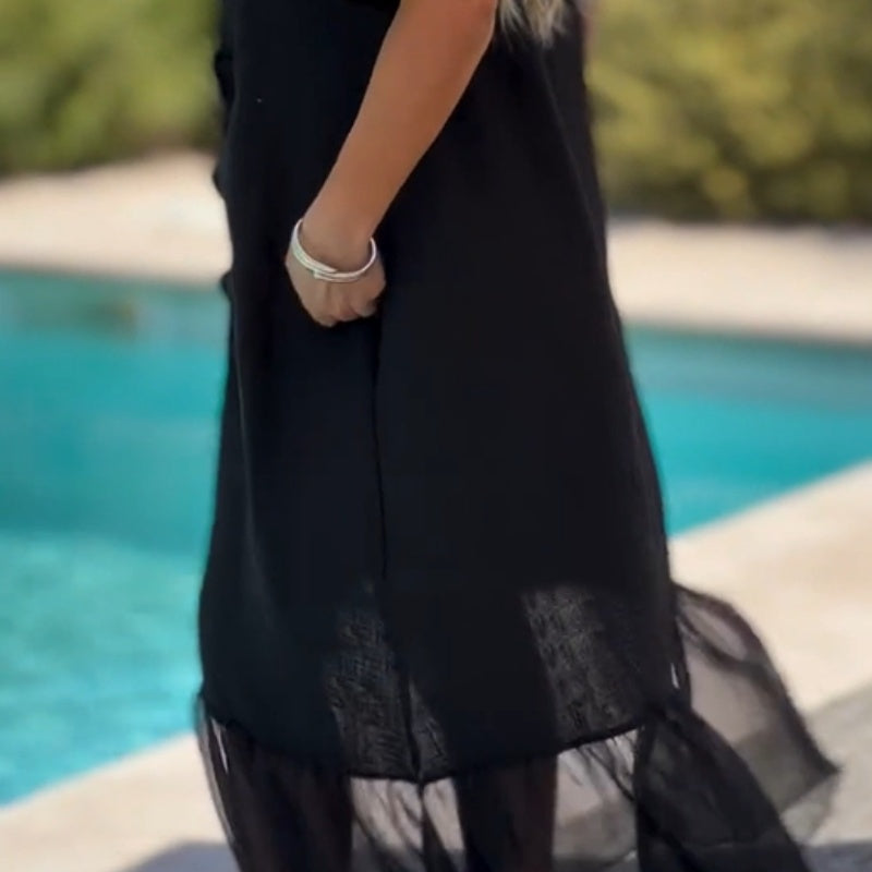 🌸 Rochie neagră elegantă pentru femei-4