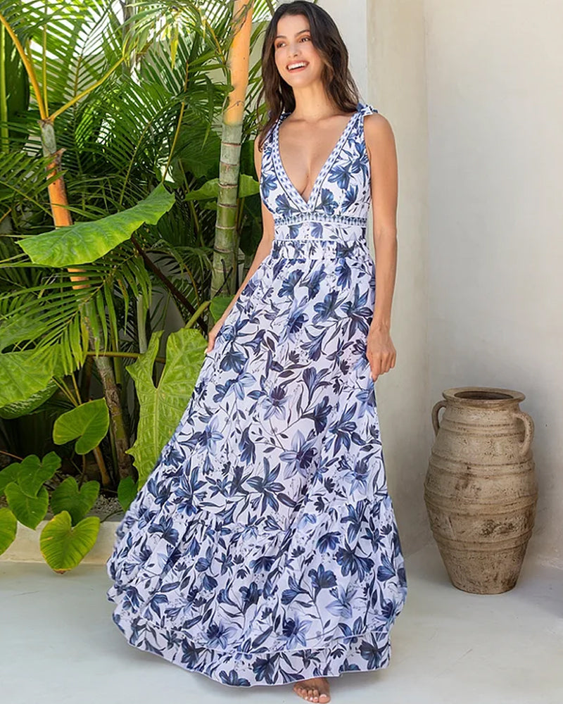 🌸Cel mai bine vândut! 🩱Costum de baie cu decolteu în V și fustă💃-7