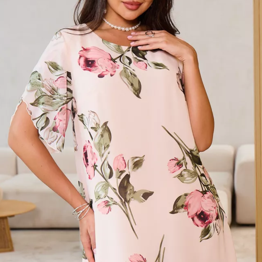 🌹2025 Primăvară/vară Rochie din șifon imprimat-2