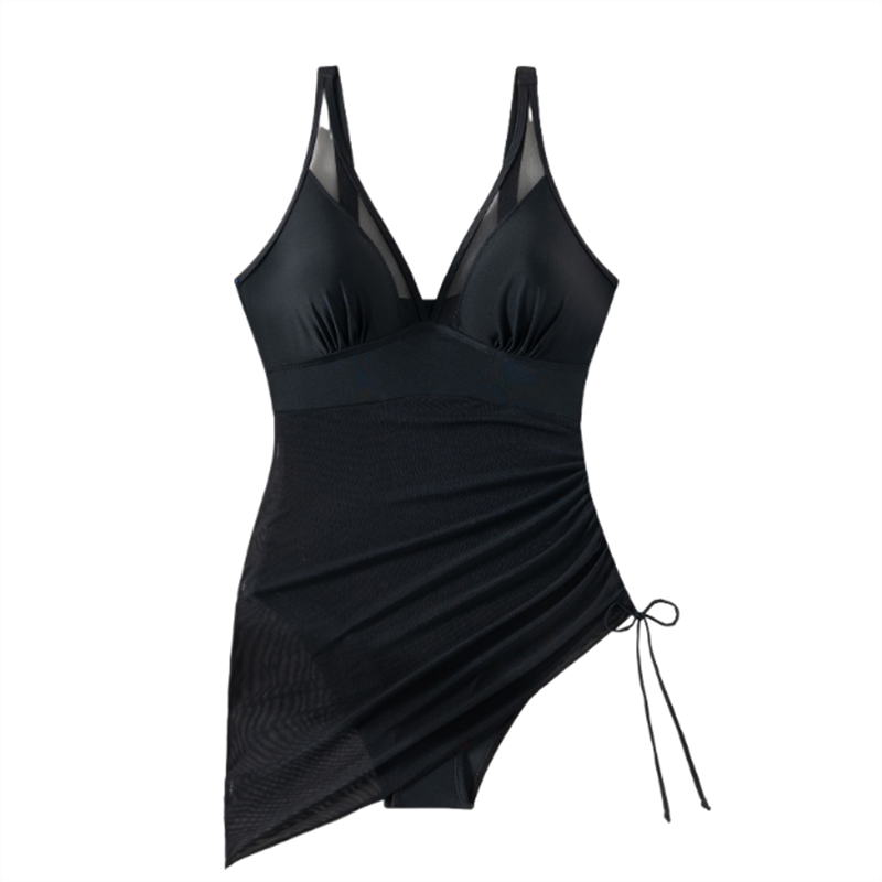 🩱Costum de baie din plasă, cu sarong, pentru slăbit-12
