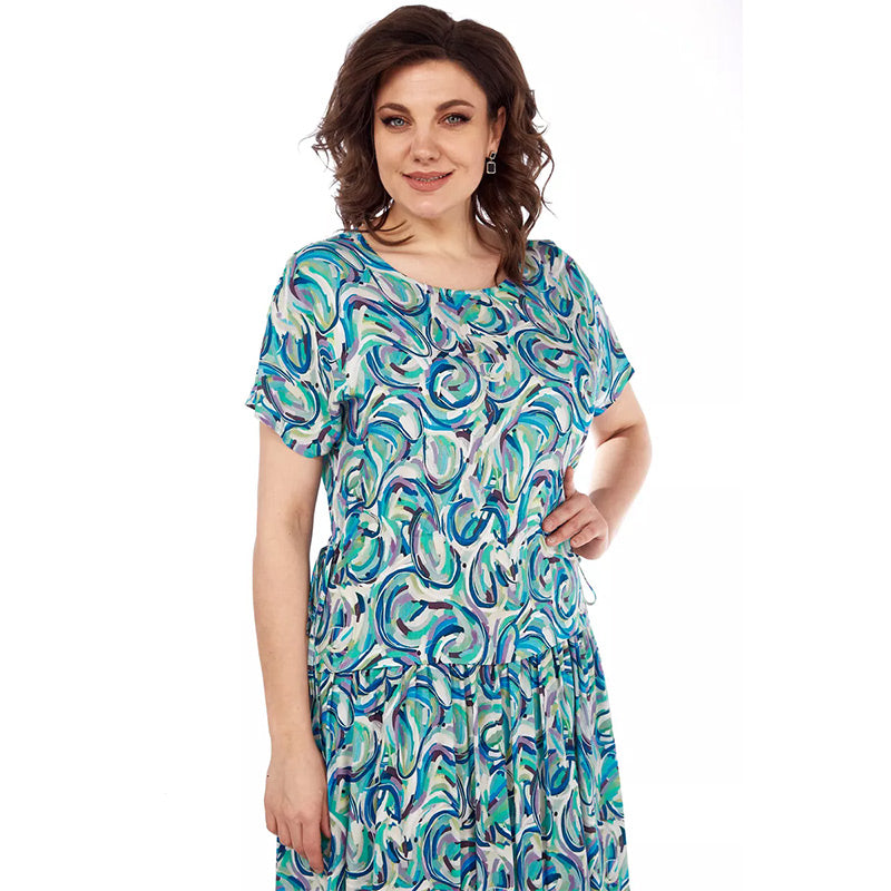🌸【S-4XL】 Rochie de vară din șifon cu dungi-2