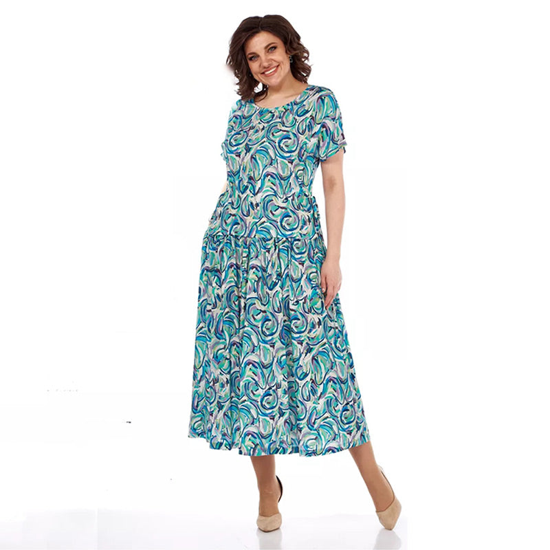 🌸【S-4XL】 Rochie de vară din șifon cu dungi-7