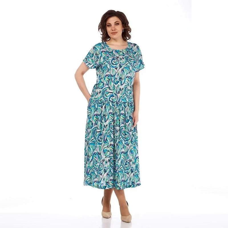 🌸【S-4XL】 Rochie de vară din șifon cu dungi-6
